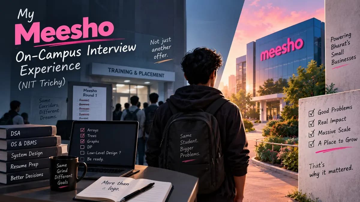 My Meesho SDE-1 On-Campus Interview Experience at NIT Trichy (2026)